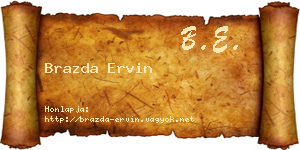 Brazda Ervin névjegykártya
